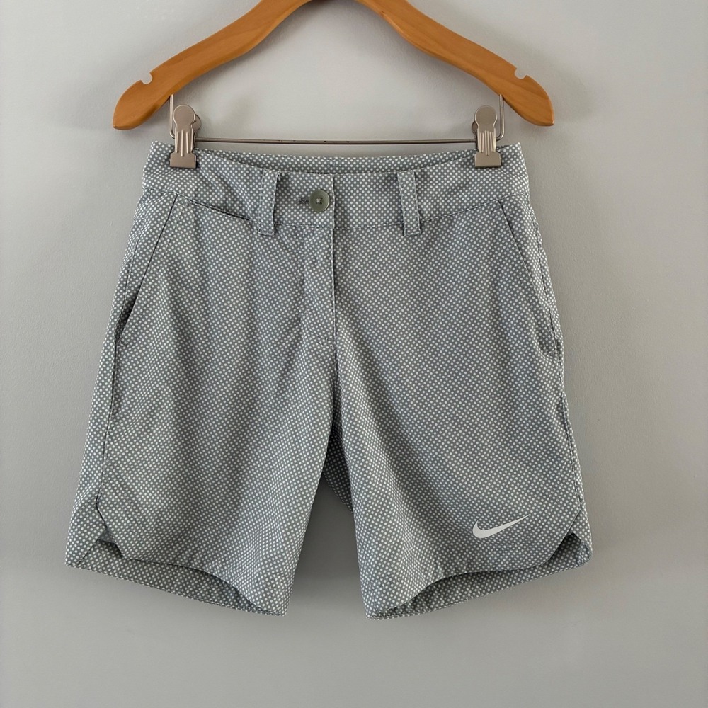Nike Golf Tour Performance Dri-FIT Grey Polka Dot Shorts Womens Size 0